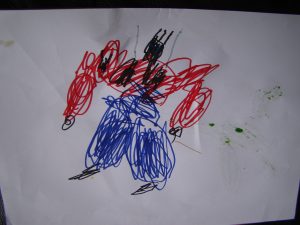 Ethan's drawing of Optimus Prime