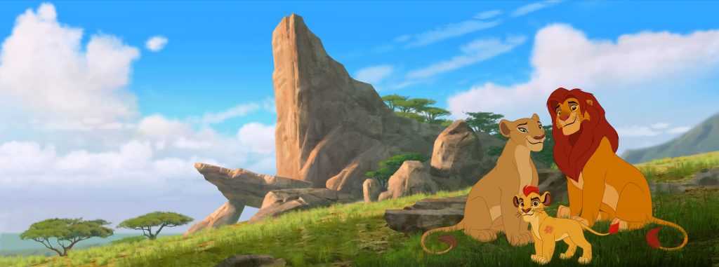 THE LION GUARD - The epic storytelling of Disney's "The Lion King" continues with "The Lion Guard: Return of the Roar," a primetime television movie event starring Rob Lowe, Gabrielle Union and James Earl Jones, reprising his iconic role as Mufasa. Premiering this November on Disney Channel, the movie follows Kion, the second-born cub of Simba and Nala, as he assumes the role of leader of the Lion Guard, a team of animals tasked with preserving the Pride Lands. "The Lion Guard" television series will premiere in early 2016 on Disney Channels and Disney Junior channels around the globe. (Disney Junior) NALA, KION, SIMBA